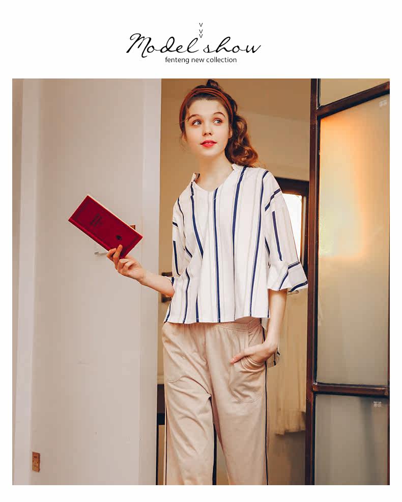 Pyjama pour femme en Coton à manches - Ref 2988601 Image 15