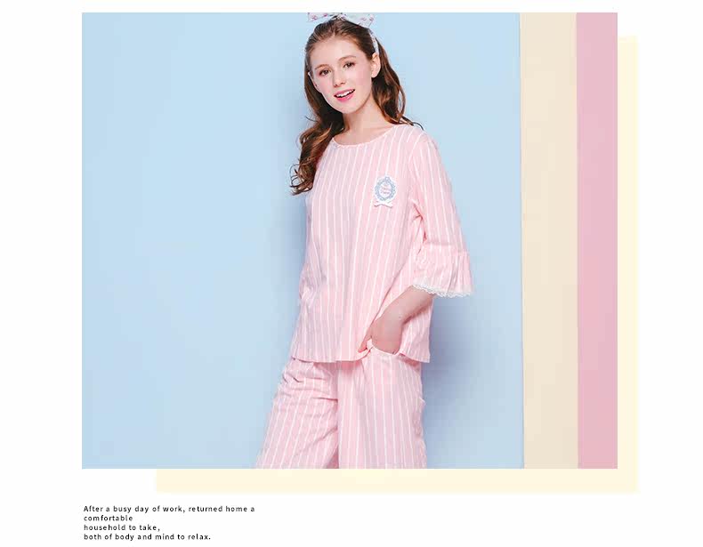 Pyjama pour femme en Coton à manches - Ref 2991624 Image 22