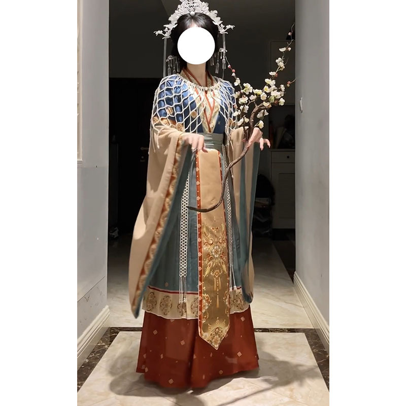 Christmas and New Year Wei-Jin Style Fairy Costume, Restored Hanfu for Women, Improved Traditional Clothing, Autumn and Winter Set