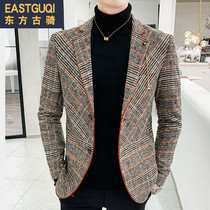 Winter woolen material small suit male Korean version of Young hair stylist handsome suit slim jacket jacket yuppie trend