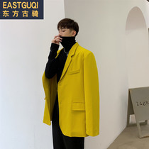 2020 new mens small suit temperament yellow Net red small suit yuppie jacket Korean casual loose trend