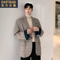 2019 Autumn New Korean mens suit overturned sleeve loose small suit youth casual Net red jacket trend