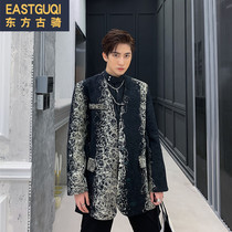 Autumn and winter New collarless suit handsome mens small suit Nizi Korean loose trend coat hairstylist coat