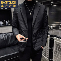 Winter new mens casual suit collar thickened and velvet jacket Korean version of slim mens cotton clothing warm hair stylist tide