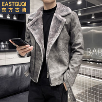 Cashmere winter lamb coat leather cotton coat men Korean Youth plus velvet padded lamb coat warm trend