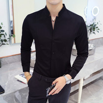 Shirt mens autumn and winter New Korean slim night mens model long sleeve shirt trend fashion bar young master shirt men