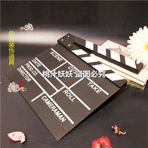 The photo studio nostalgic shooting props antique decoration movie clapper wooden board black card board director board Memorial board