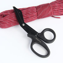 Camping EMT survival rescue scissors Outdoor home emergency scissors with thin-tooth canvas weave straps