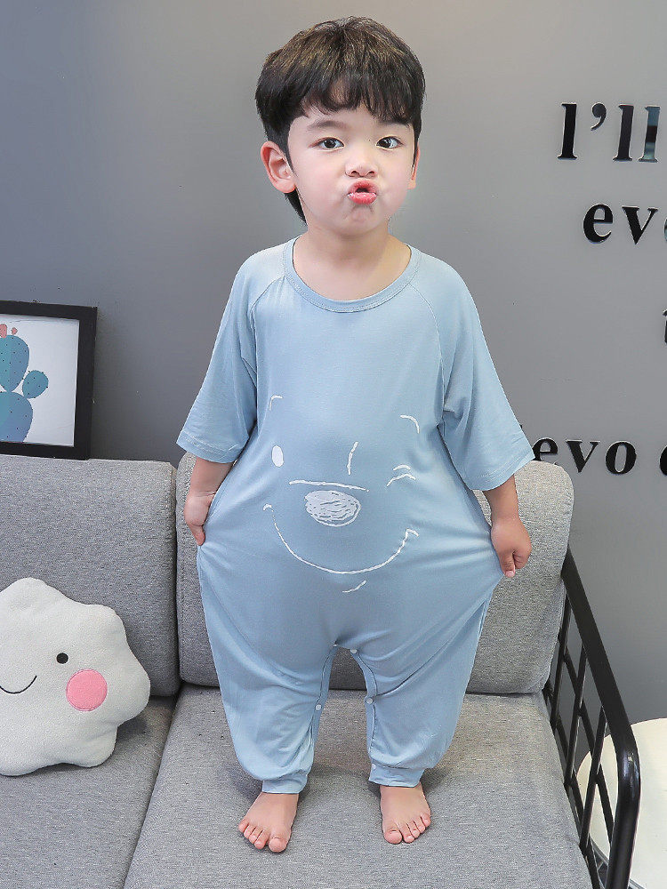 BOYS MODAL ONESIES SUMMER THIN 3 BABY CHILDRENS KICK-PROOF SLEEPING BAGS CHILDRENS 5 BOYS SUMMER AIR CONDITIONED SUITS