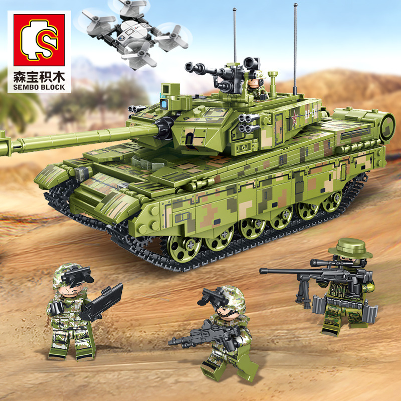 Senbao 105751 Military Series 99A Type Main Battle Tank Assembly Model Boy Assembled Building Blocks Parquet Toys