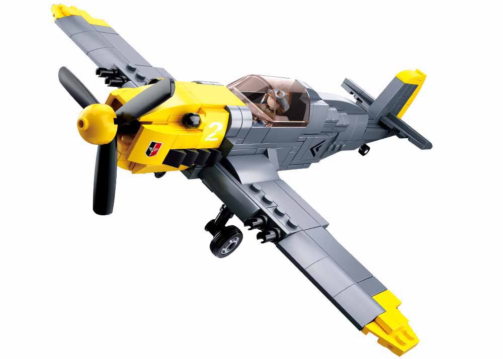 Small Ruban Assembly Building Blocks Children Puzzle Toy Military Aircraft BF109 MeseSchmidt Fighter 0692