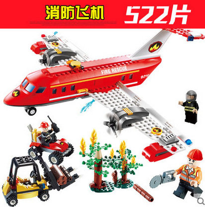 Goody compatible Lego assembly building blocks Police fire fire children Puzzle Toy Fire aircraft 9216