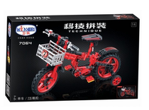 Weile Building Blocks Technology Assembly Series Childrens Puzzle Assemble Building Blocks Toy Gift Red Bike
