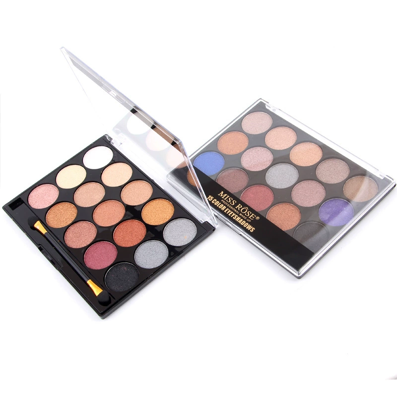 MISS ROSE Phấn mắt 15 Màu Pearlescent Matte Eye Shadow Hot Eyeshadow Palette - Bộ sưu tập trang điểm