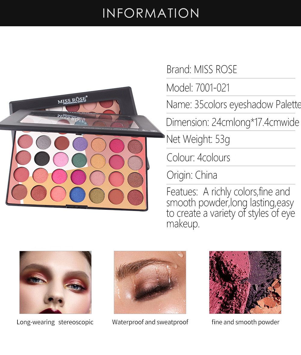 MISS ROSE35 màu mạng đỏ phấn mắt mờ cao pearlescent màu đất bóng mắt cô gái bảng màu trang điểm - Bộ sưu tập trang điểm bảng mắt huda beauty