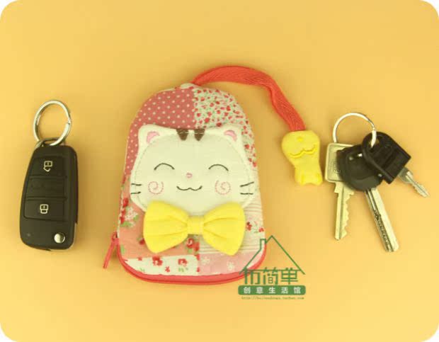 New Korea hot sale dễ thương hoạt hình sáng tạo nữ công suất lớn cửa an ninh đa chức năng kéo loại chìa khóa xe túi túi đựng chìa khóa xe