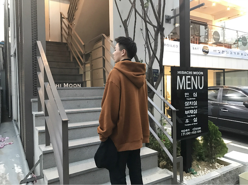 Ông Fang inch 18 mùa xuân và mùa đông chàng trai Hàn Quốc phiên bản của áo len dày màu rắn lỏng OVERSZIE nhung hoodie áo len áo