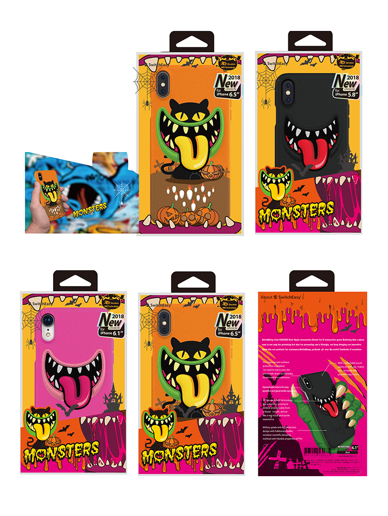 SwitchEasy Monsters 3D Stereo Effect Anti-Scratch TPU Case Cover for Apple iPhone