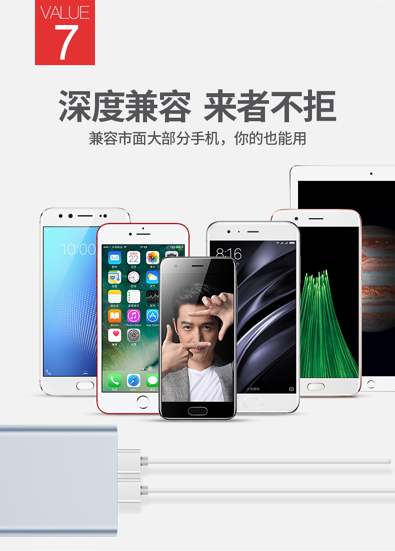 Yu Bo sạc Po 20.000 M 20.000 mA Apple Apple công suất 7plus lớn đấm phổ kim polymer mỏng thông minh điện thoại di động kỹ thuật số chính hãng đầu ra USB kép điện lithium - Ngân hàng điện thoại di động pin dự phòng sạc không dây