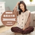 Mùa đông cộng với phân bón XL flannel đồ ngủ nữ chất béo MM san hô nhung nhà dịch vụ dày lên tay áo dài 200 kg bộ đồ the thao nữ hàng hiệu Bộ Pajama