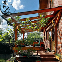 Anti-corrosion grape rack outdoor carbide wooden cabinet floral frame climbing vine balcony shade pavilion customized