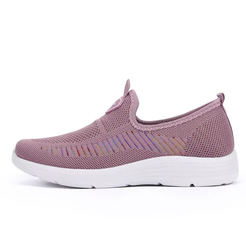 Летние дышащие нескользящие слипоны для матери, обувь для ходьбы, для среднего возраста, мягкая подошва