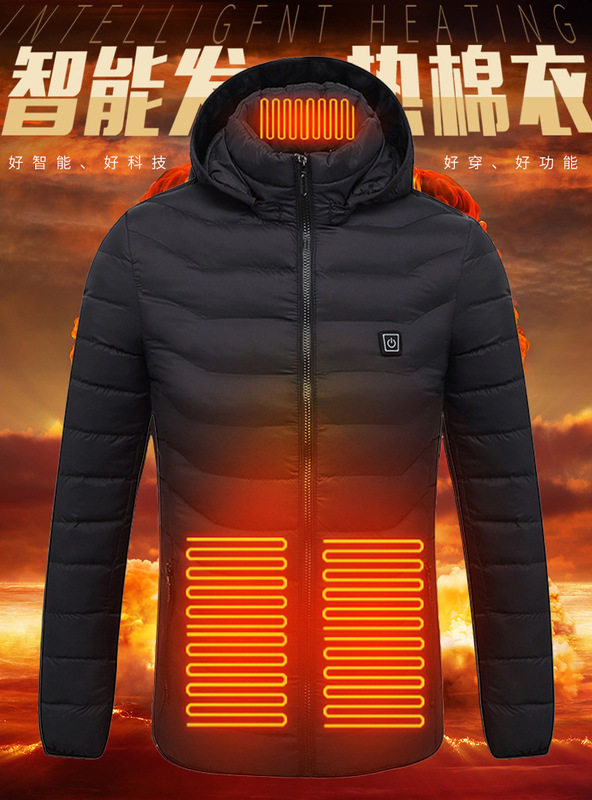 New double chevin intelligent charging heating cotton for winter light and thin heating jacket Machia USB electric heating cotton clothes