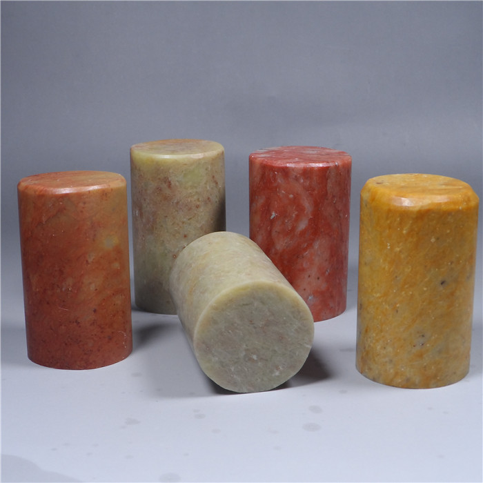 Shoushan stone seal Laoling stone round chapter 3x5cm chapter material element chapter free chapter stone chapter seal button gold stone seal carving practice chapter
