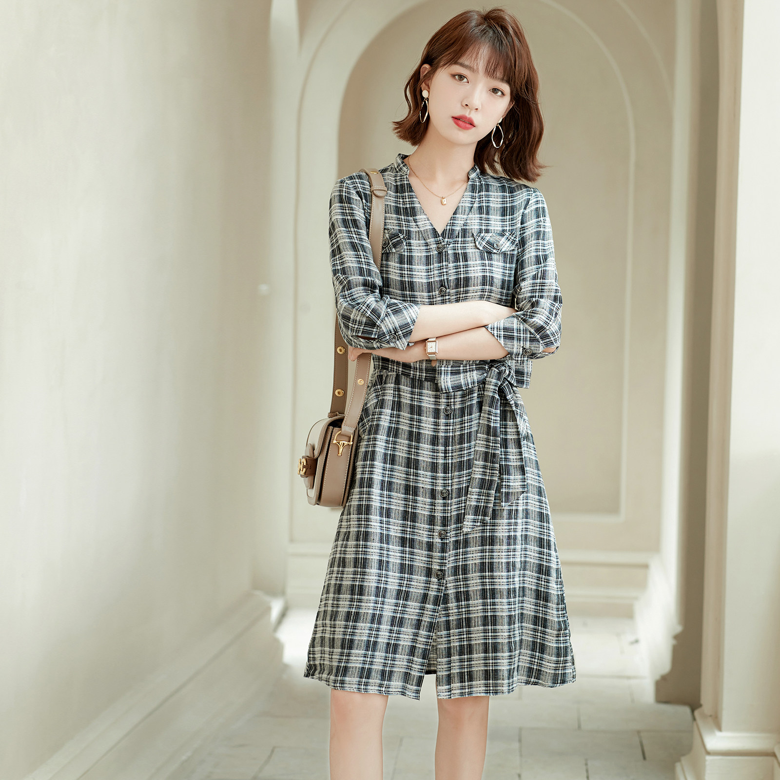 FENPERATE 2023 Spring and Autumn 2023 elegant graceful graceful graceful age - reduced French dress woman