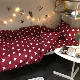 Một gia đình bốn đơn sắt in khăn trải giường chăn ký túc xá đất cam retro chic 1.2m ba mảnh Polka Dot - Bộ đồ giường bốn mảnh