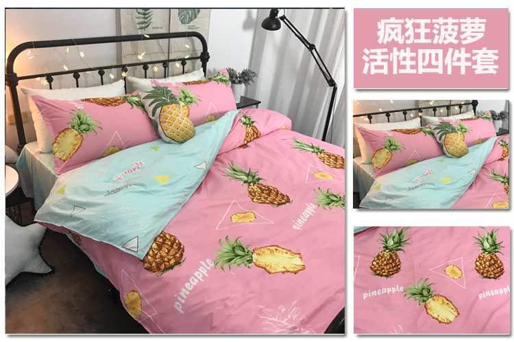 New Chibi Maruko phim hoạt hình gia đình bốn 1.8m khăn trải giường quilt 1,5 1,2 đơn ký túc xá ba mảnh phù hợp - Bộ đồ giường bốn mảnh bộ chăn ga gối đệm cute
