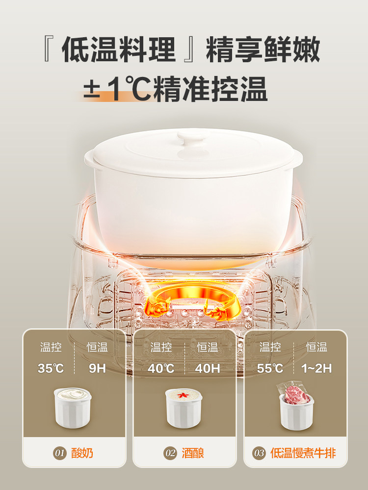 Supor Electric Stew Pot, Water-Sealed Stewing, Household Fully Automatic Ceramic Electric Stew Pot, Porridge Cooking Pot, Soup Pot, Bird's Nest Stew Pot, Clay Pot