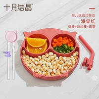 Силиконовая обучающая обеденная тарелка, палочки для еды для тренировок, трубочка, сова