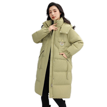 Duck Down Jacket Womens 2024 Autumn and Winter New Arrival Mid-Length Fashionable and Versatile Hooded Thickened Duck Down Warm Jacket