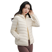 Duck Down Jacket Womens 2024 Winter New Thin Hooded Jacket Small Light Warm and Comfortable Jacket J