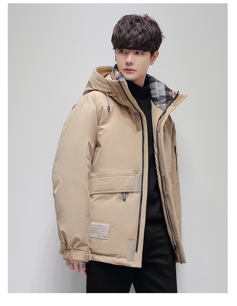 鸭鸭 保暖大口袋 男式连帽羽绒服 聚划算双重优惠折后￥229包邮 3色可选