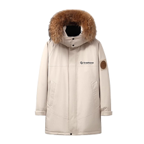 Duck Down Jacket Mens 2024 Autumn and Winter New Arrival Mid-Length Raccoon Fur Collar Hooded Trendy Fashion Jacket C