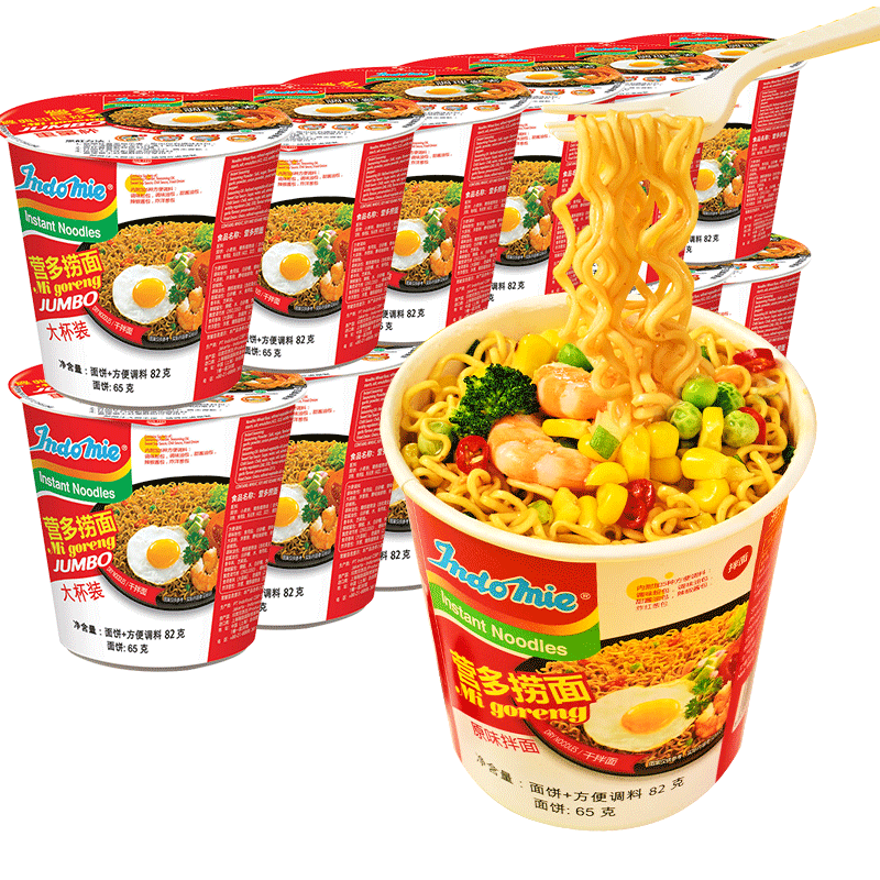 印尼进口营多捞面 indomie原味泡面杯装 整箱桶装速食泡面 进口印尼杯面整箱-Taobao-Tmall