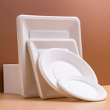 茶花 Одноразовый бумажный пирог разлагается на посуду для бумажной чаши для чаши для чаши для бумаги, фруктовая блюдо для пикника для барбекю для барбекю Бумажная пластина