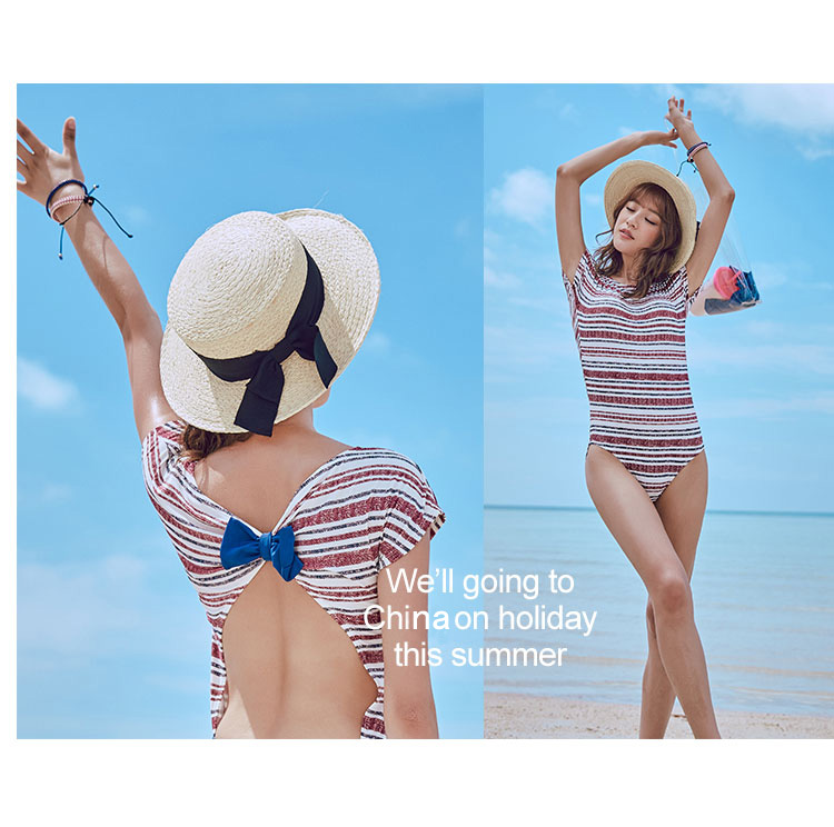 Coryel thời trang sọc gợi cảm che bụng giảm béo áo tắm một mảnh kỳ nghỉ suối nước nóng phụ nữ nghiên cứu và phát triển đồ bơi - Bộ đồ bơi One Piece đồ bơi liền thân nữ