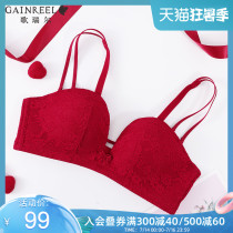 Gloria fashion comfortable underwear womens red life year small chest sexy gathered half cup bra cover 200233A