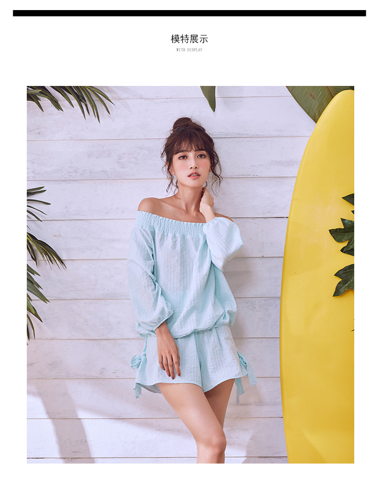 Roger mùa hè thời trang gợi cảm từ vai nữ cotton dài tay đồ ngủ nhà dịch vụ phù hợp với HWL18010 pyjama thu đông