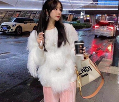 Autumn and winter new round neck loose knitting long sleeve sweater women's Pullover wool lazy top