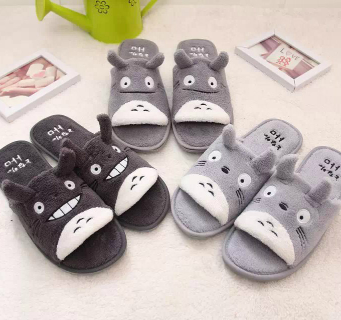 Cute Cartoon Dragon Grey Cat Spring Autumn Money Lovers Slippers Fish Mouth Toe Slippers Home Slippers-Taobao