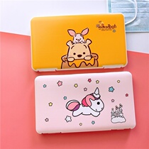 Mask Containing Box Children Portable Cartoon Cute students Plastic with lid anti-dust mouth nose cover Scratch box