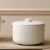Ceramic white porcelain water-proof stew pot birds nest household soup cup binaural dessert BB nutritional cup rice cooker electric stew pot inner pot