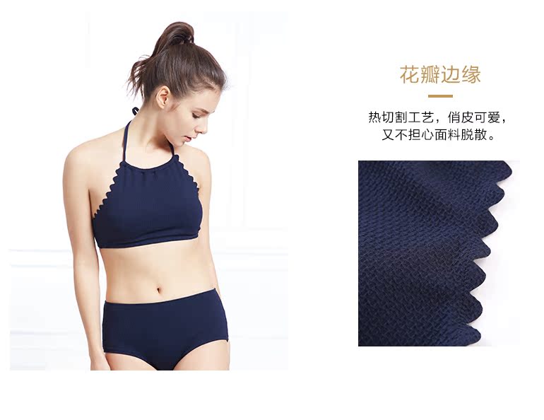 Ou Difen New Ladies Split Áo tắm Sexy Bandeau Halter Áo tắm XS8202 - Bộ đồ bơi hai mảnh bikini 2 mảnh màu hồng