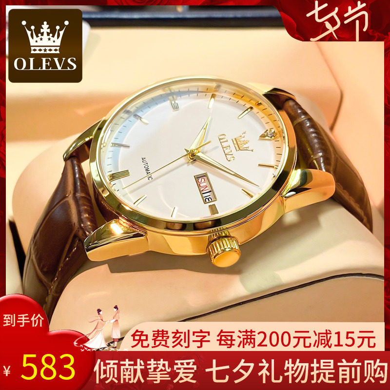 Swiss Brief Tide Watches Men's Meters Full Automatic Waterproof Nameplate Men Watch Brands Leather Strap