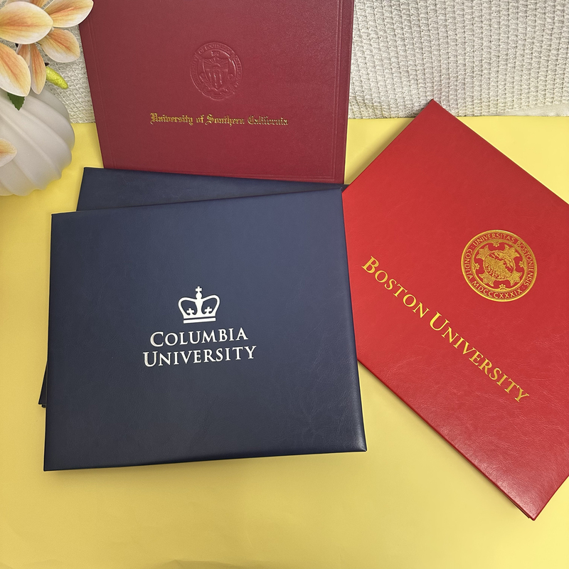Boston, Columbia, and New York University Leather Protective Case with Silver and Gold Stamping