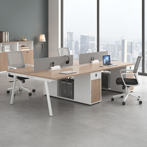Staff office desk and chair combination 4 four 6 person simple steel frame office desk screen work station computer desk card holder
